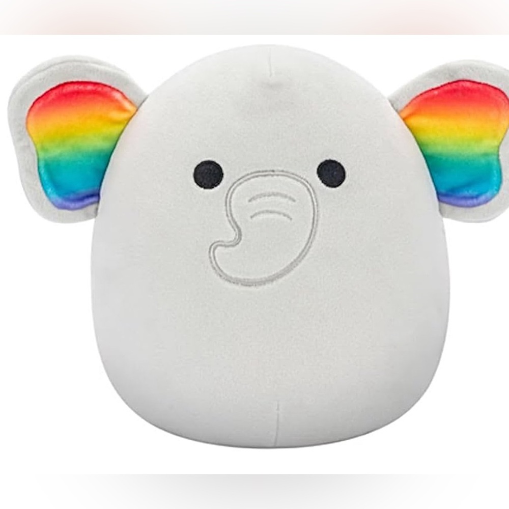Squishmallows 8"" Mila The Elephant with Rainbow Ears